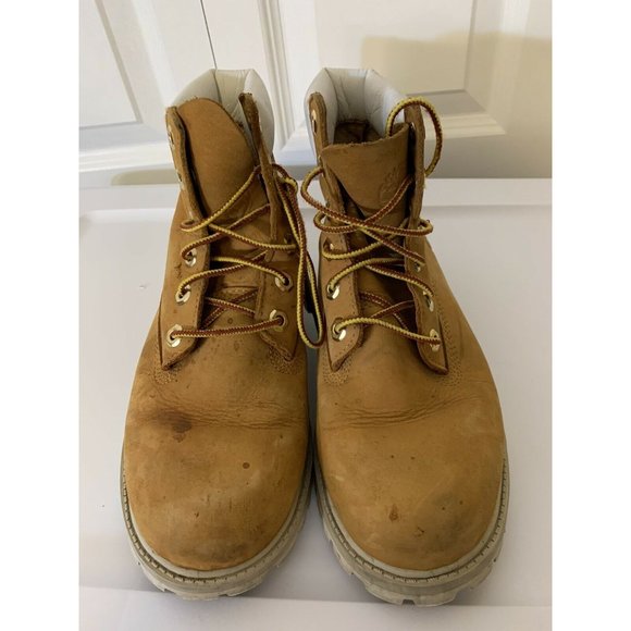 TIMBERLAND Men's Sz 5 Wheat White Suede Boots Rare Color‎ Combo - Picture 3 of 8